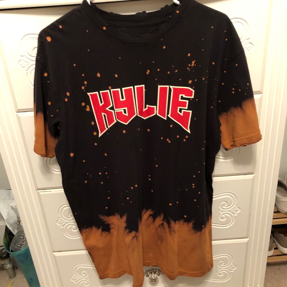 KYLIE distressed acid wash tee